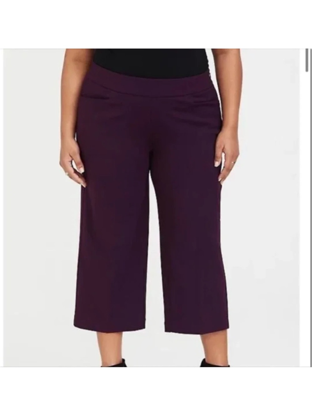 NWT Torrid Purple Wide Leg Cropped Crepe Pants Women's 26